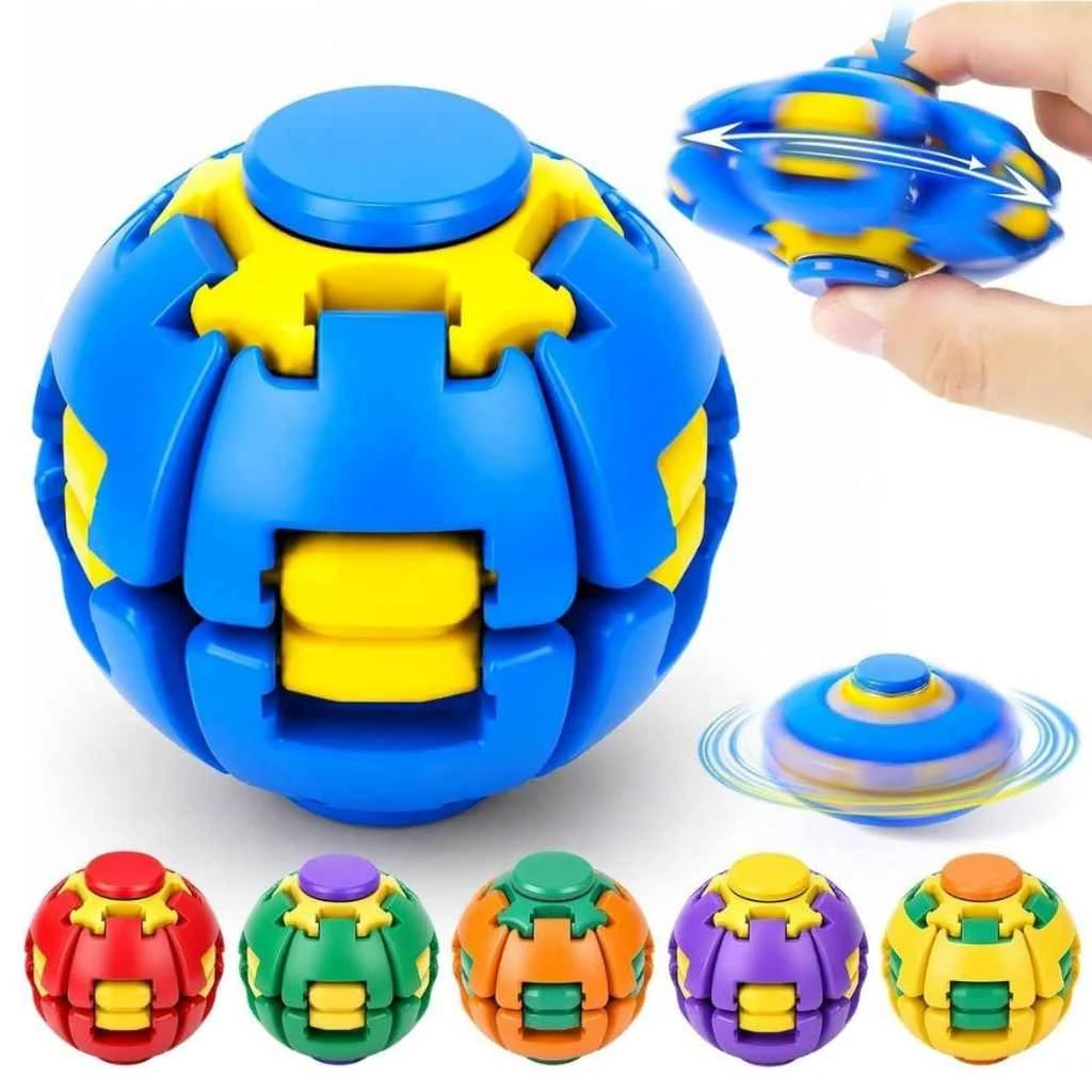360° Rotating Press and Spin 3D Printed Fidget Gyroscope Stress Spinner Ball