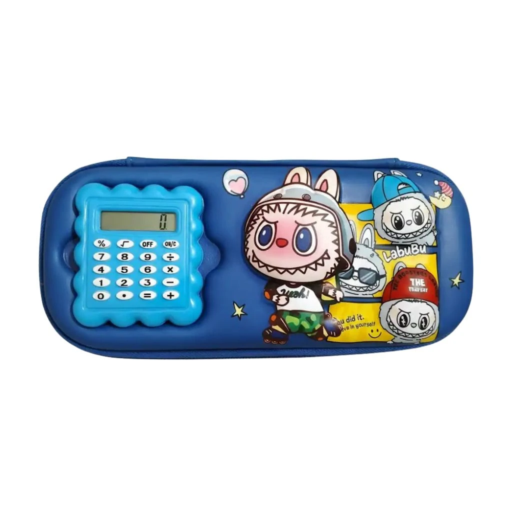 3D Cartoon Pencil Case with Calculator for Kids