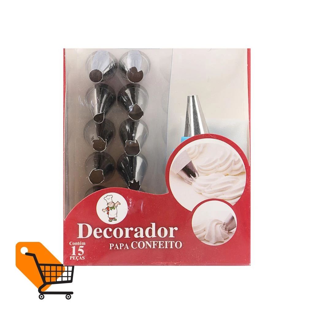 Decorator PAPA CONFEITO Contains 15 pieces Cake Decorating Tools (1 Confectionery tube 13 bicos)