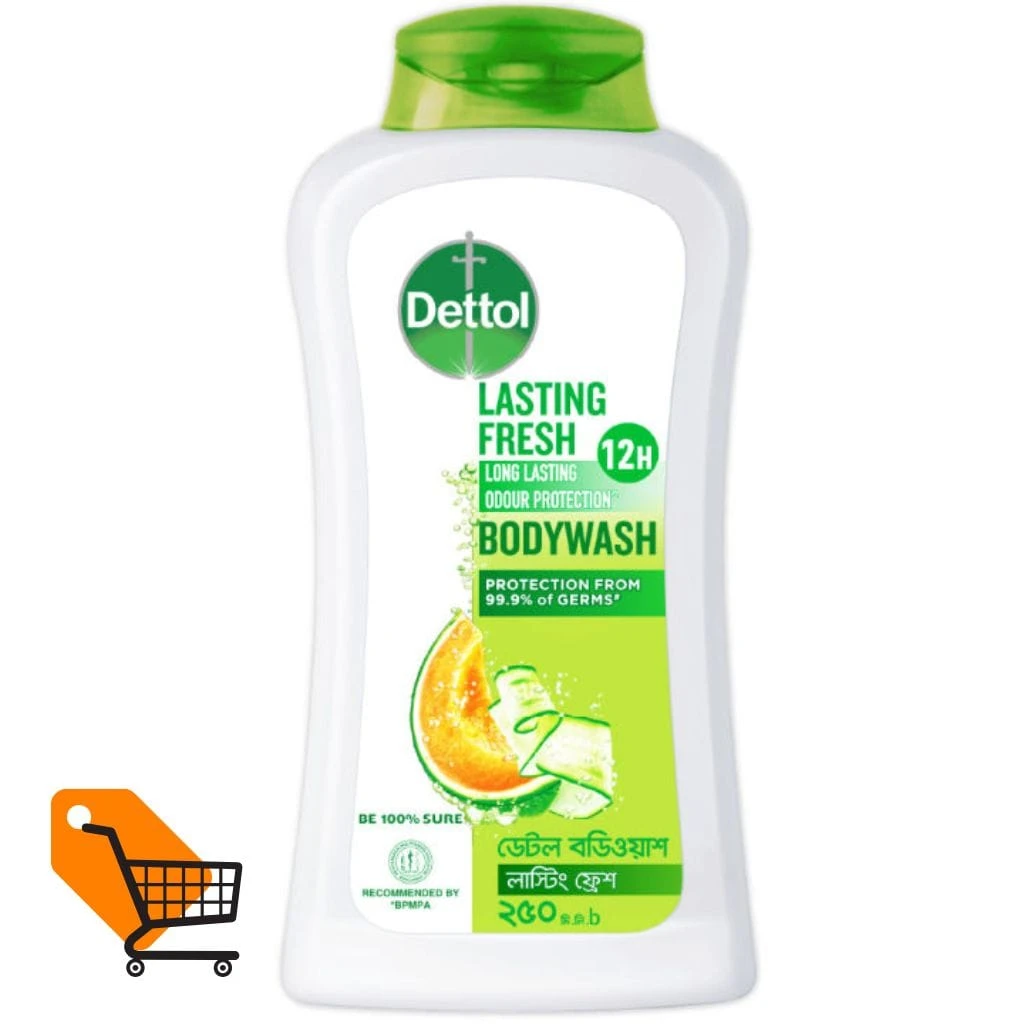 Dettol Lasting Fresh Body Wash with 12 Hour Odour Protection 250ml