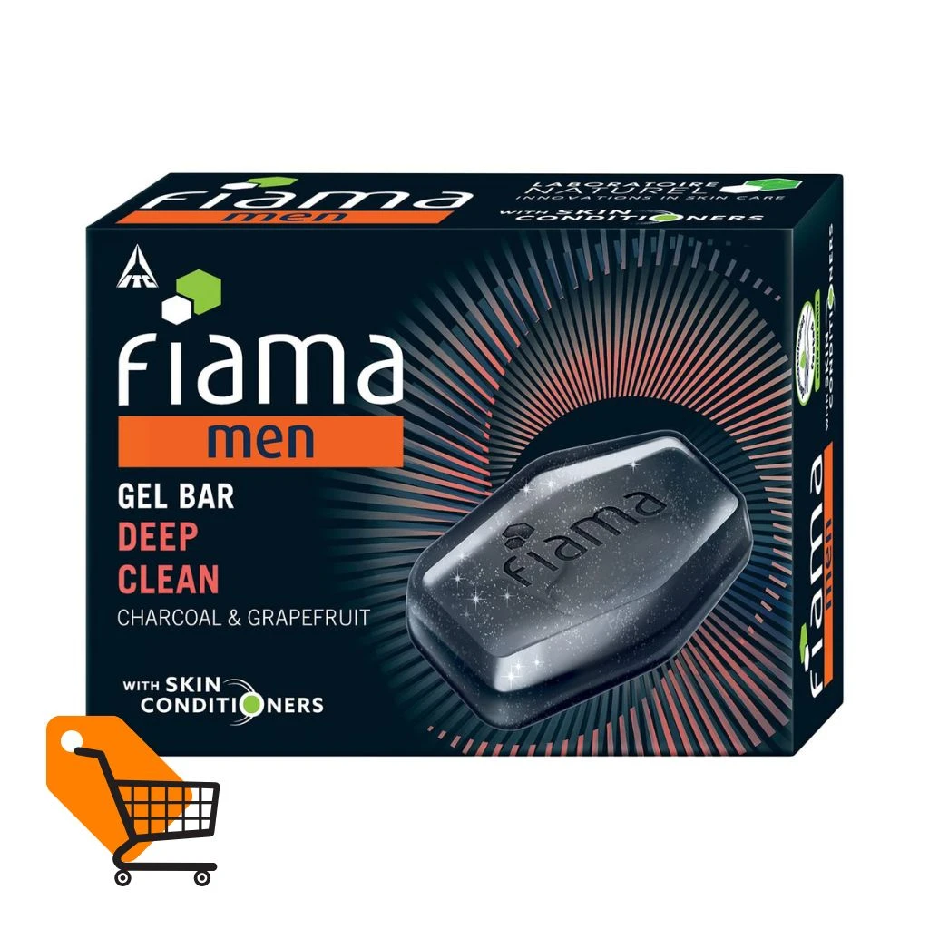 Fiama Men Gel Bar Deep Clean Charcoal & Grapefruit with Skin Conditioners 125gm