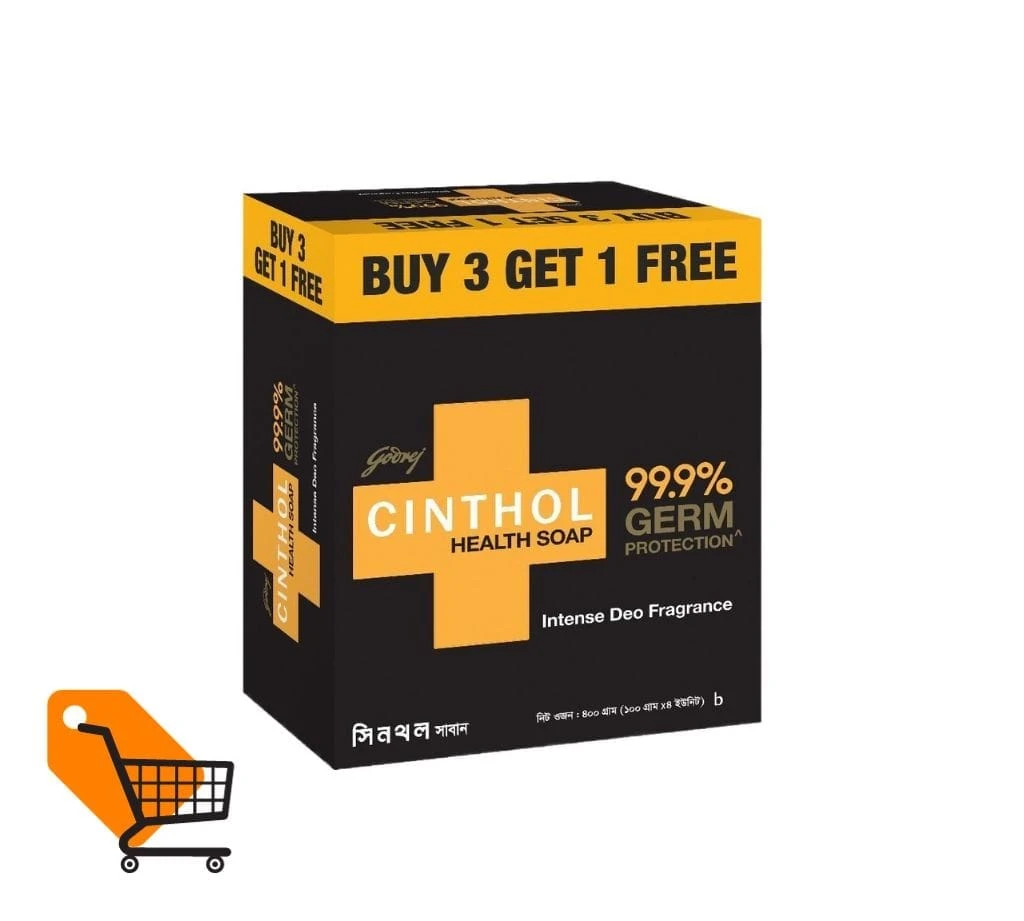 Godrej Cinthol Health + Germ Protection Intense Deo Fragrance Soap 100g (Buy 3 Get 1 Free)
