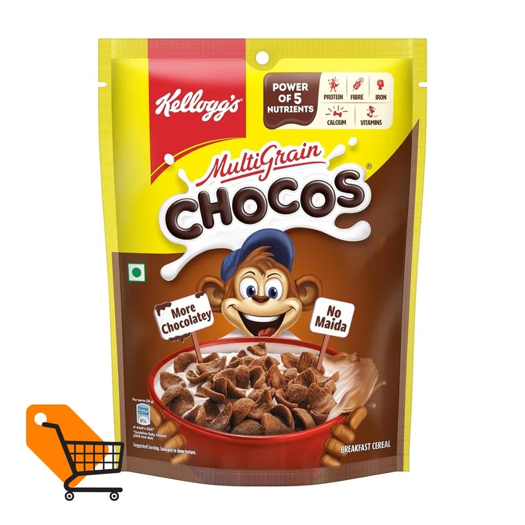Kellogg’s Multigrain Chocos Chocolate Breakfast Cereal 110gm (15% Extra)