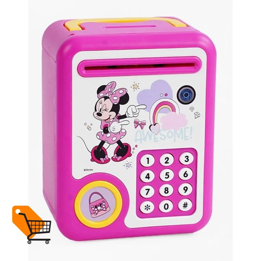Mini Bank with Automatic Banknote Rolling, Fingerprint Unlocking, Password Unlocking,  Beautiful Music For Kids