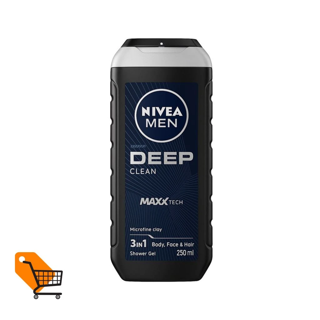NIVEA MEN Deep Clean 3in1 Body, Face & Hair Shower Gel 250 ml