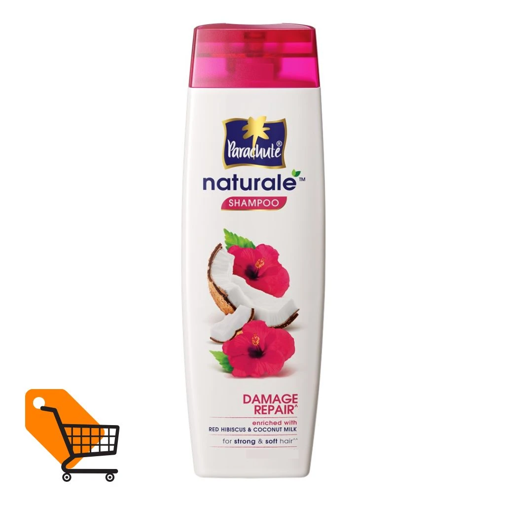 Parachute Naturale Damage Repair Shampoo With Red Hibiscus & Coconut Milk For Strong & Soft Hair 320 ml
