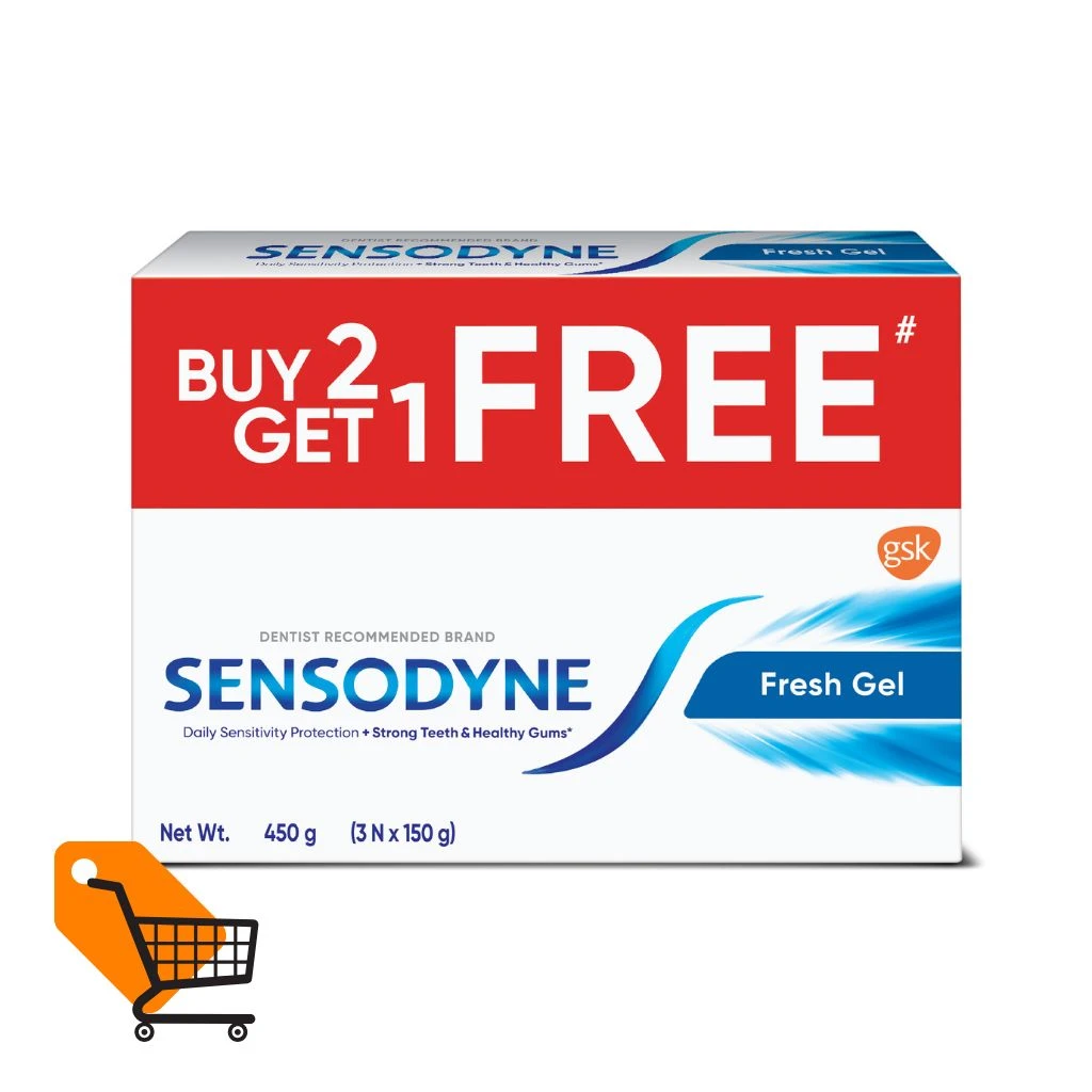 Sensodyne Fresh Gel Toothpaste 150gm (Buy 2 Get 1 Free)