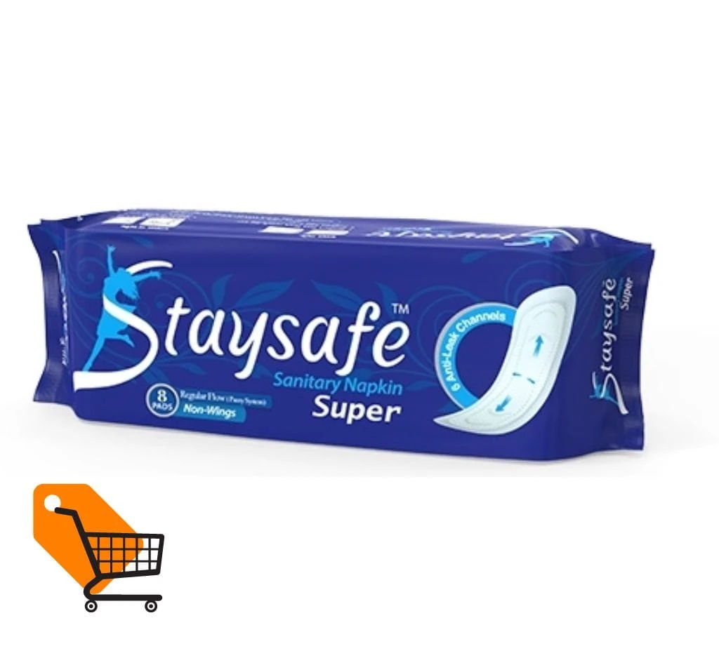 Staysafe Sanitary Napkin Non Wing Super 08 Pads