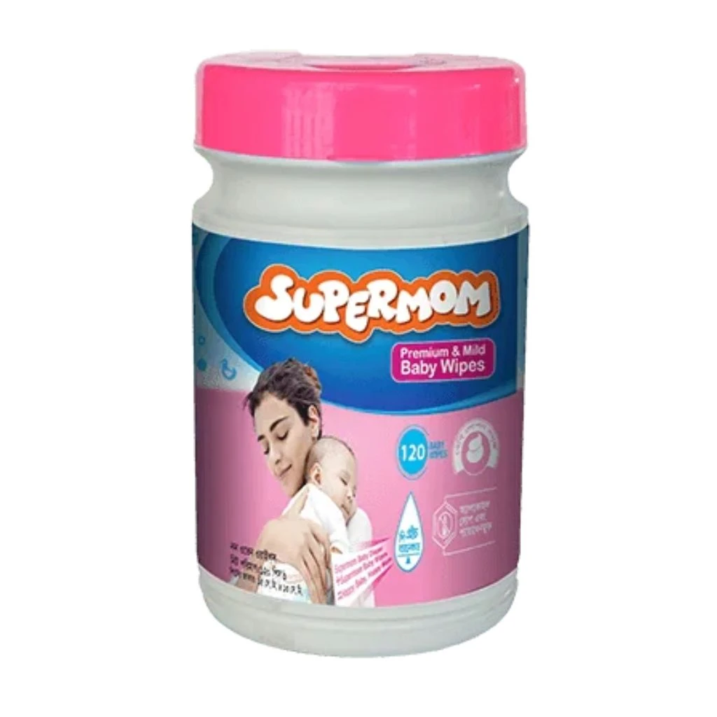 Supermom Baby Wipes Canister 120 Pcs Jar
