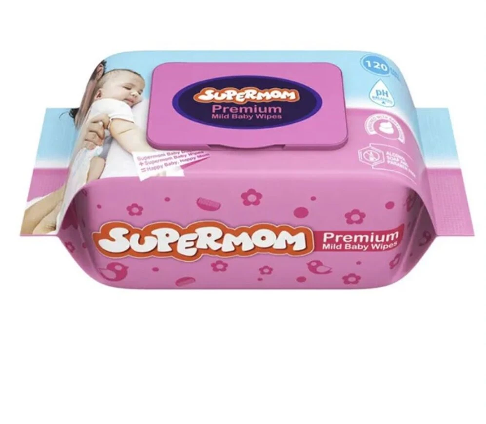 Supermom Premium Mild Baby Wipes 120 Pcs