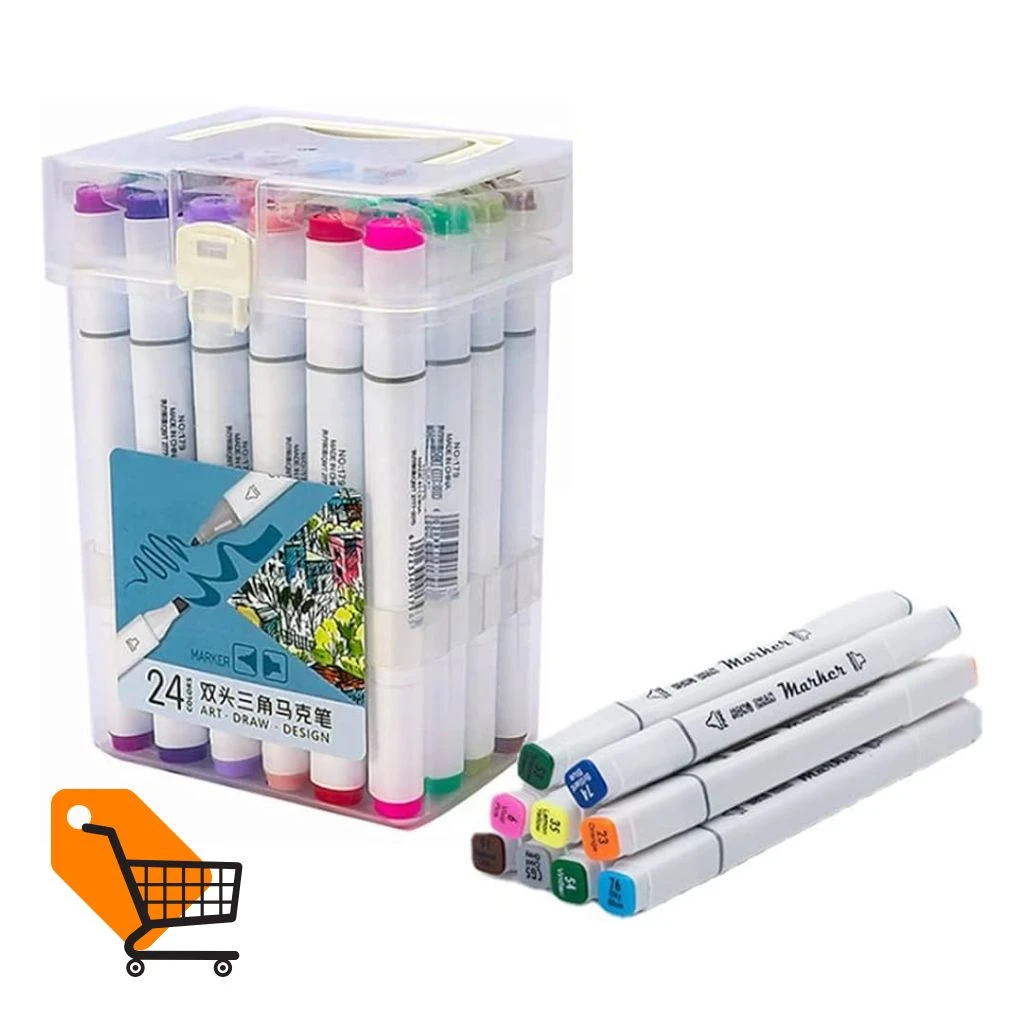 XUETONG Alcohol Dual Tip Art Marker Set 24 Colors